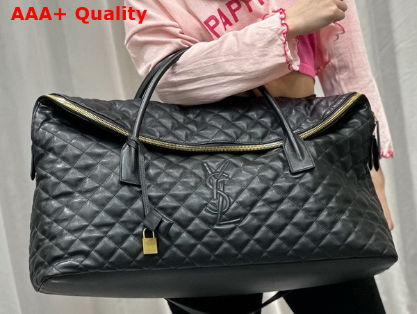 Saint Laurent Es Giant Travel Bag in Black Quilted Leather Replica