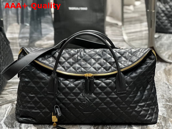 Saint Laurent Es Giant Travel Bag in Black Quilted Leather Replica