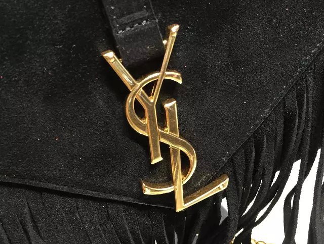 Saint Laurent Fringed Satchel In Black for Sale