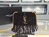 Saint Laurent Fringed Satchel In Black for Sale