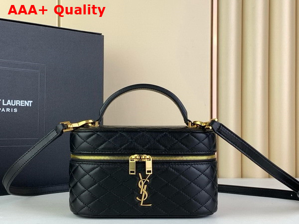 Saint Laurent Gaby Mini Vanity Bag in Black Lambskin Replica