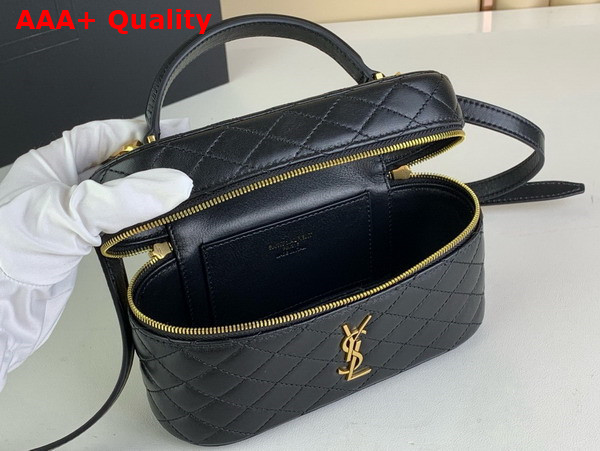 Saint Laurent Gaby Mini Vanity Bag in Black Lambskin Replica