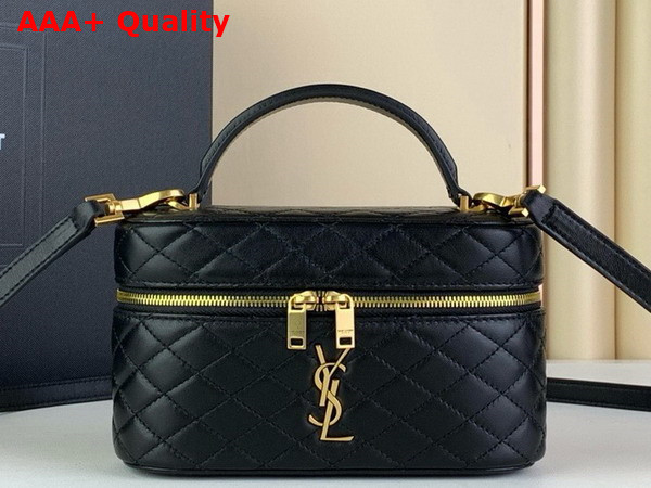 Saint Laurent Gaby Mini Vanity Bag in Black Lambskin Replica