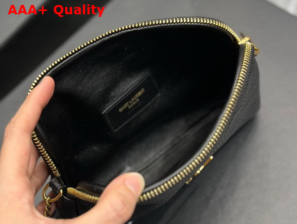 Saint Laurent Gaby Zipped Pouch in Black Quilted Lambskin Replica