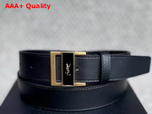 Saint Laurent Gio Belt in Black Box Leather Replica