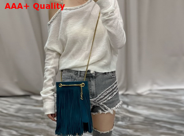 Saint Laurent Grace Small Chain Bag in Suede Sea Turquoise Replica