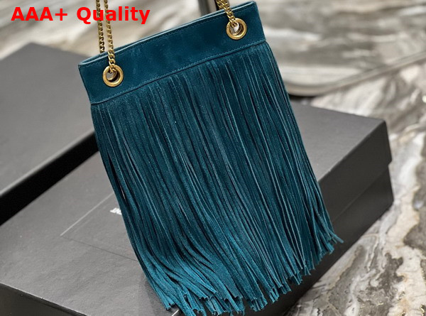 Saint Laurent Grace Small Chain Bag in Suede Sea Turquoise Replica