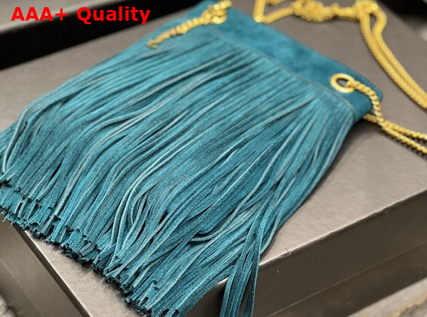 Saint Laurent Grace Small Chain Bag in Suede Sea Turquoise Replica