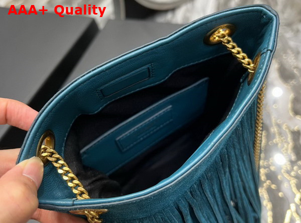 Saint Laurent Grace Small Chain Bag in Suede Sea Turquoise Replica