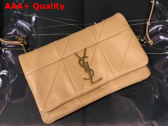 Saint Laurent Jamie Chain Wallet in Apricot Patchwork Leather Replica