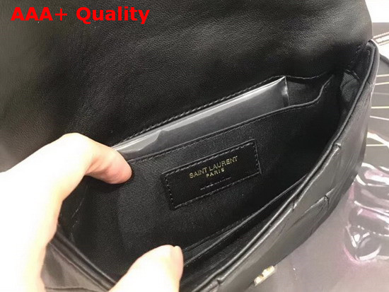 Saint Laurent Jamie Chain Wallet in Black Patchwork Leather Replica