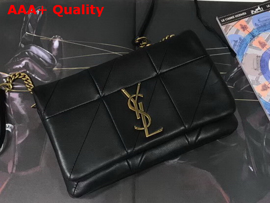 Saint Laurent Jamie Chain Wallet in Black Patchwork Leather Replica