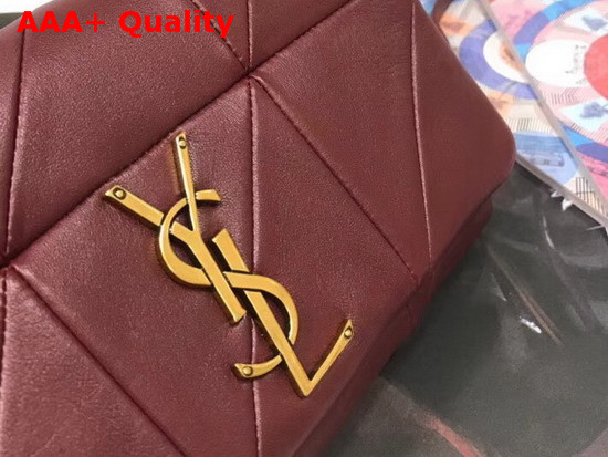 Saint Laurent Jamie Chain Wallet in Dark Red Patchwork Leather Replica