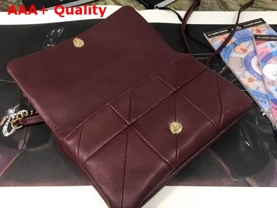 Saint Laurent Jamie Chain Wallet in Dark Red Patchwork Leather Replica