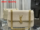 Saint Laurent Jamie Medium Carre Rive Gauche in Linen Beige Replica