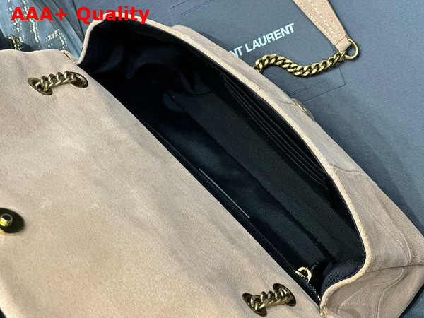 Saint Laurent Jamie Medium Chain Bag Carre Rive Gauche in Lambskin and Suede Dark Toffee Replica