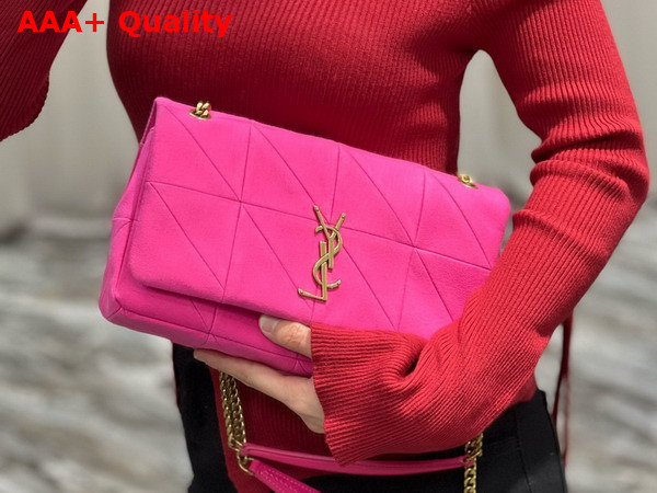 Saint Laurent Jamie Medium Chain Bag Carre Rive Gauche in Pink Jersey Replica