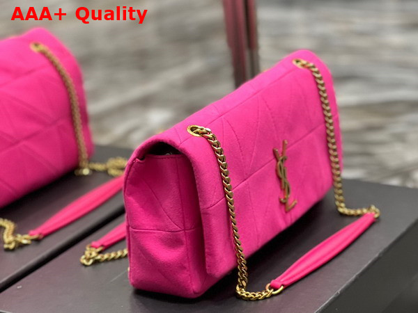 Saint Laurent Jamie Medium Chain Bag Carre Rive Gauche in Pink Jersey Replica