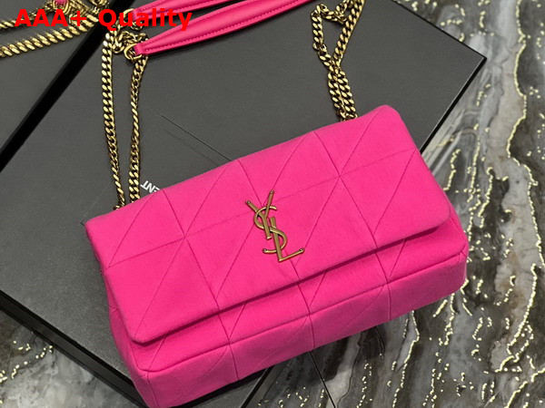 Saint Laurent Jamie Medium Chain Bag Carre Rive Gauche in Pink Jersey Replica