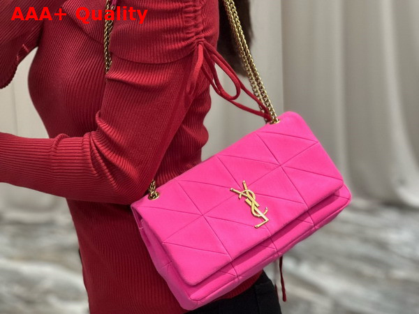 Saint Laurent Jamie Medium Chain Bag Carre Rive Gauche in Pink Jersey Replica