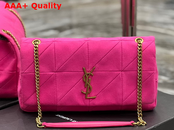 Saint Laurent Jamie Medium Chain Bag Carre Rive Gauche in Pink Jersey Replica