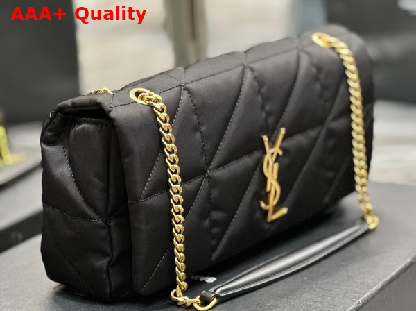 Saint Laurent Jamie Medium Chain Bag Carre Rive Gauche in Satin and Leather Noir Replica