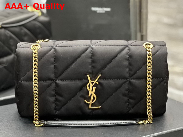 Saint Laurent Jamie Medium Chain Bag Carre Rive Gauche in Satin and Leather Noir Replica