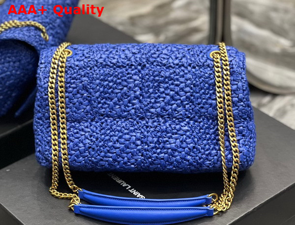 Saint Laurent Jamie Medium in Bright Blue Raffia Replica