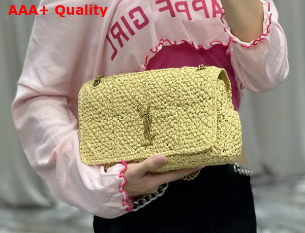 Saint Laurent Jamie Medium in Naturel Raffia Replica