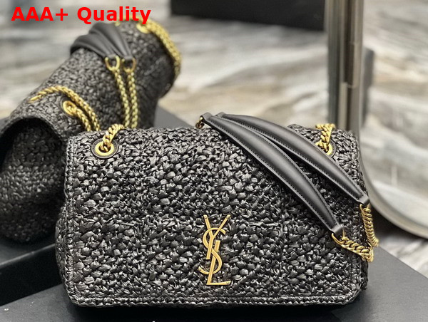 Saint Laurent Jamie Medium in Noir Raffia Replica