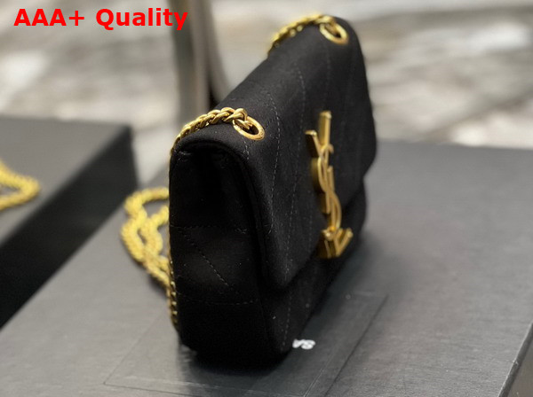 Saint Laurent Jamie Mini Chain Bag Carre Rive Gauche in Jersey Black Replica