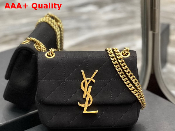 Saint Laurent Jamie Mini Chain Bag Carre Rive Gauche in Jersey Black Replica