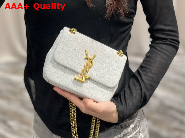 Saint Laurent Jamie Mini Chain Bag Carre Rive Gauche in Jersey White Replica