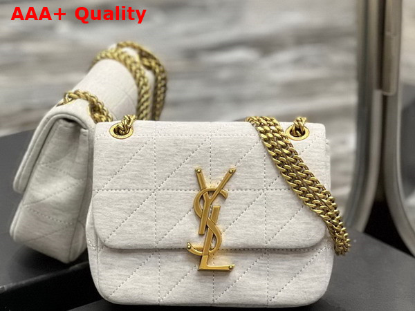 Saint Laurent Jamie Mini Chain Bag Carre Rive Gauche in Jersey White Replica