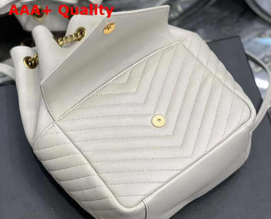 Saint Laurent Joe Backpack in Lambskin Blanc Vintage Replica