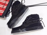 Saint Laurent Joe Mid Top Boat Sneaker in Black Patent Leather For Sale