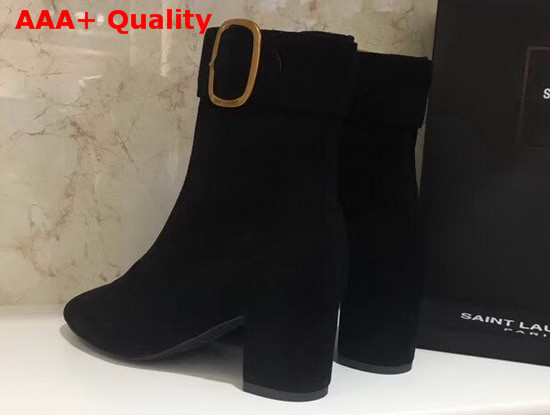 Saint Laurent Joplin Buckle Bootie in Black Suede Replica