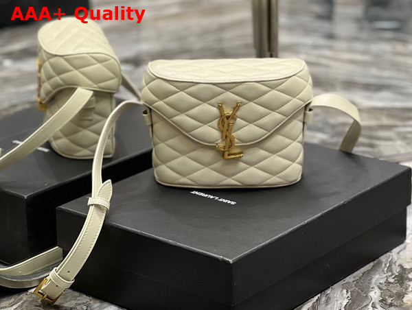 Saint Laurent June Box Bag in Blanc Vintage Quilted Lambskin Replica