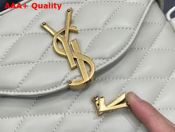 Saint Laurent June Box Bag in Blanc Vintage Quilted Lambskin Replica