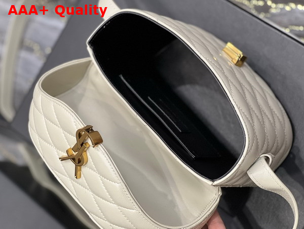 Saint Laurent June Box Bag in Blanc Vintage Quilted Lambskin Replica