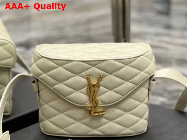 Saint Laurent June Box Bag in Blanc Vintage Quilted Lambskin Replica