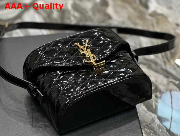 Saint Laurent June Box Bag in Shiny Black Quilted Leather Replica