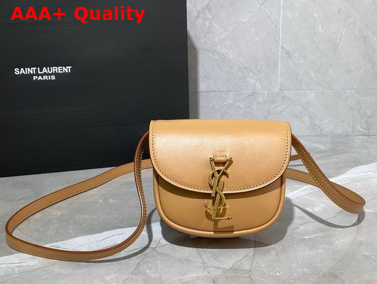 Saint Laurent Kaia Mini Satchel in Smooth Vintage Leather Brown Gold Replica