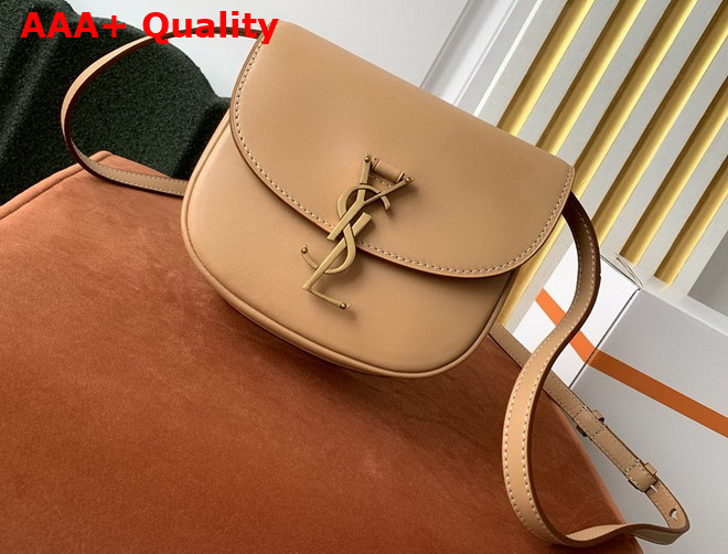 Saint Laurent Kaia Small Satchel in Brown Gold Smooth Leather Replica