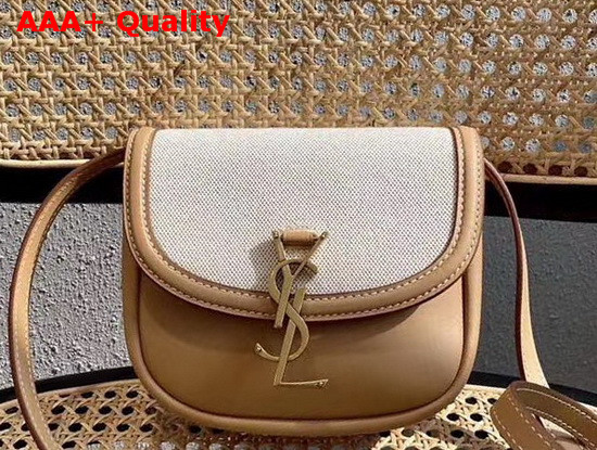 Saint Laurent Kaia Small Satchel in Cotton Canvas and Vintage Leather Natural Beige Replica