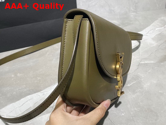 Saint Laurent Kaia Small Satchel in Khaki Smooth Leather Replica