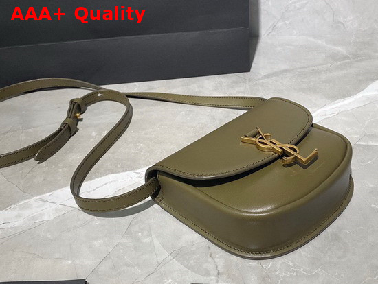 Saint Laurent Kaia Small Satchel in Khaki Smooth Leather Replica