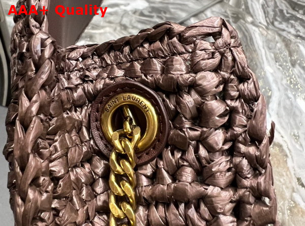 Saint Laurent Kate 99 Chain Bag with Tassel in Brown Raffia Replica