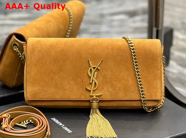 Saint Laurent Kate 99 Chain Bag with Tassel in Suede Cannelle Replica