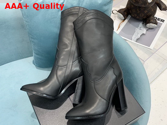 Saint Laurent Kate Boot in Black Smooth Leather Replica